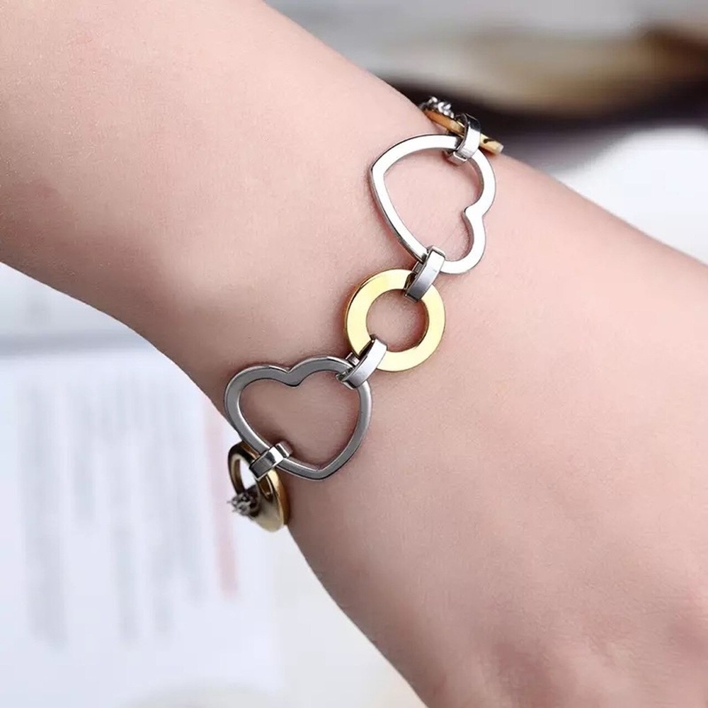 Women Stainless Steel Love Pendant Bracelet - Picture 2 of 5